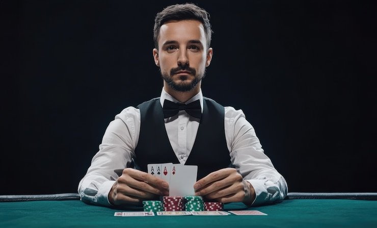 Roulette wheel spinning in live dealer studio
